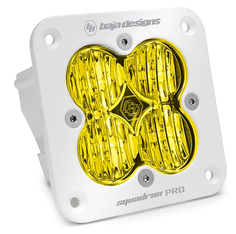 Baja Designs — Baja Designs Squadron Pro White Wide Cornering Pattern Flush Mount LED Light Pod - Amber