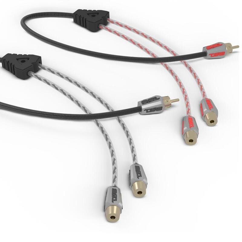 DS18 — DS18 Level 3 RCA Wire Y Connector 1 Male to 2 Female Black + Red Kit