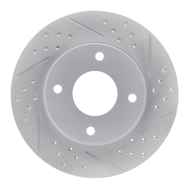 R1 Concepts — R1 07-17 Nissan Versa Front Right Drilled & Slotted Geo-Carbon Rotor