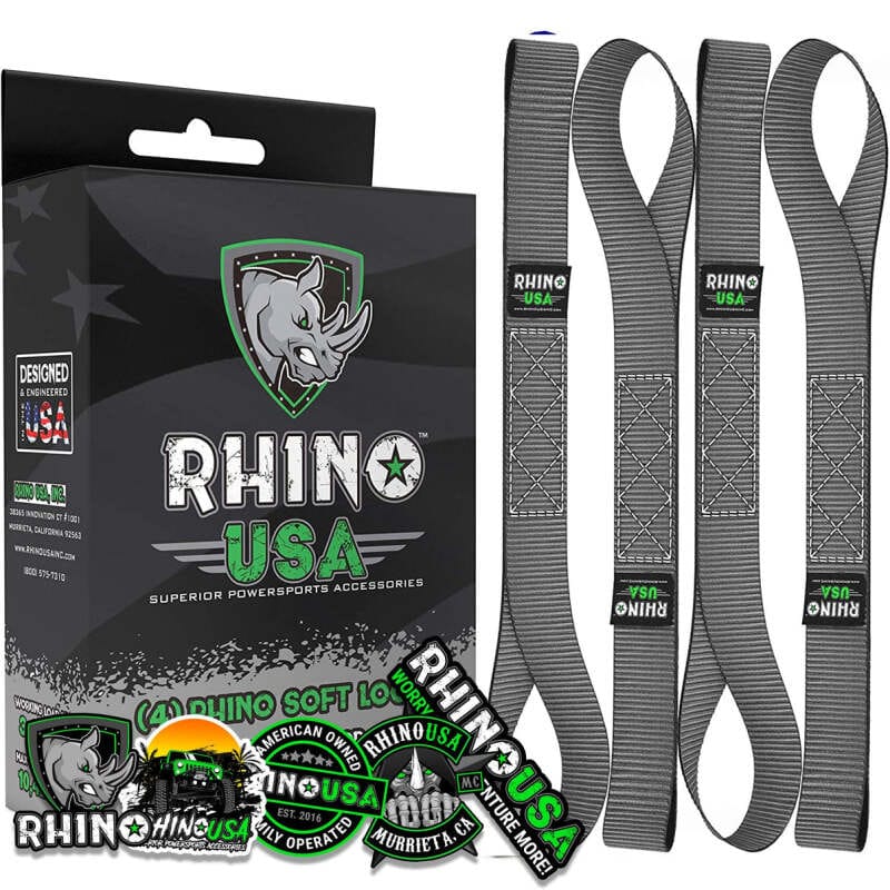 Rhino USA — Rhino USA Soft Loops Motorcycle Tie-Down Set 4-Pack Gray
Tie Strap