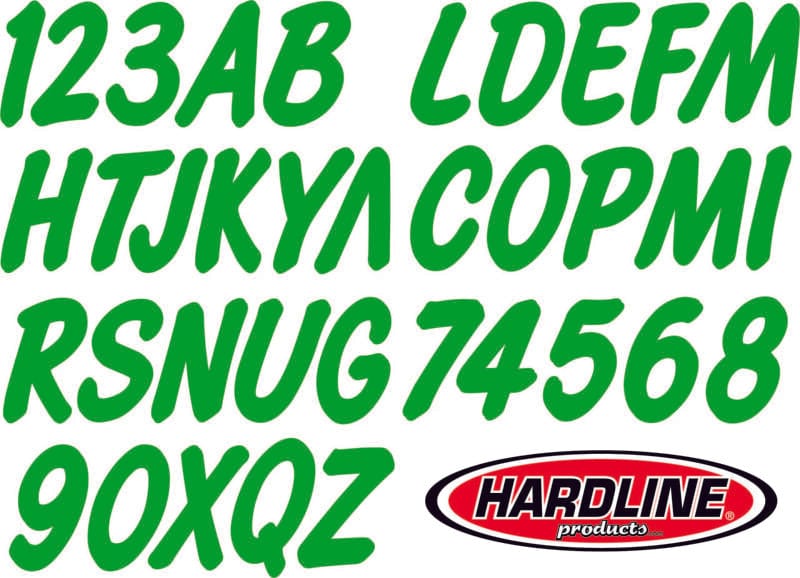 Hardline — Hardline Boat Lettering Registration Kit 3 in. - 400 Lime Green Solid