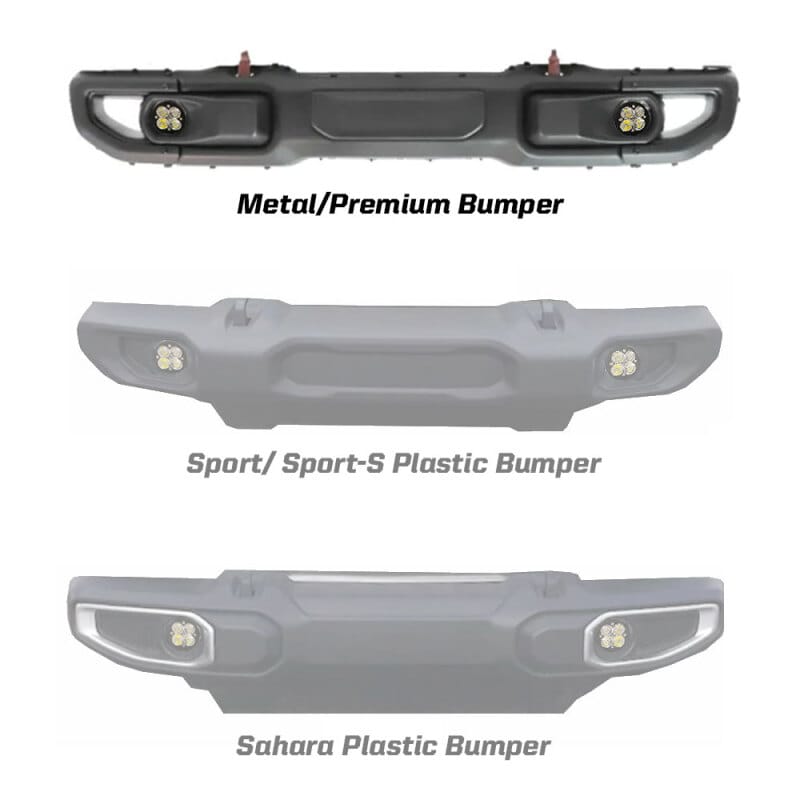 Baja Designs — Baja Designs 2018 Wrangler JL Rubicon Squadron R Pro Fog Pocket Kit