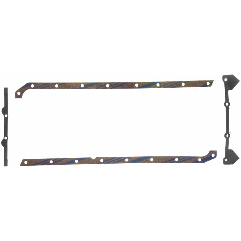 Fel-Pro — Fel-Pro Dodge D150 OS 12705 C-1 Engine Oil Pan Gasket Set Blue Stripe cork-rubber