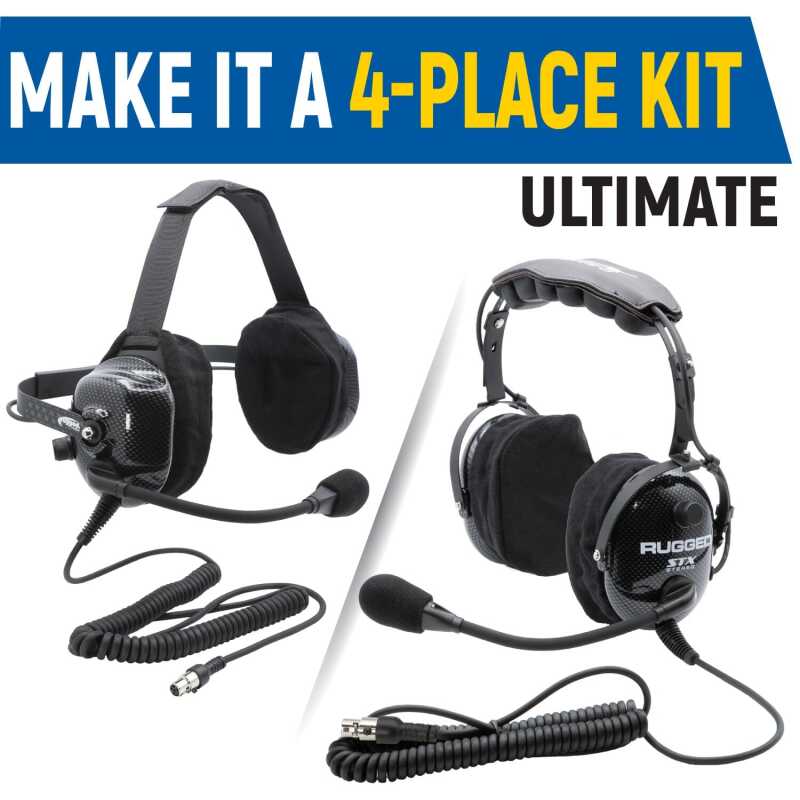 Rugged Radios — Rugged Radios Rear Seat Expansion Kit w/ Helmet Kits or Headsets / Ultimate Headset - Behind Head
