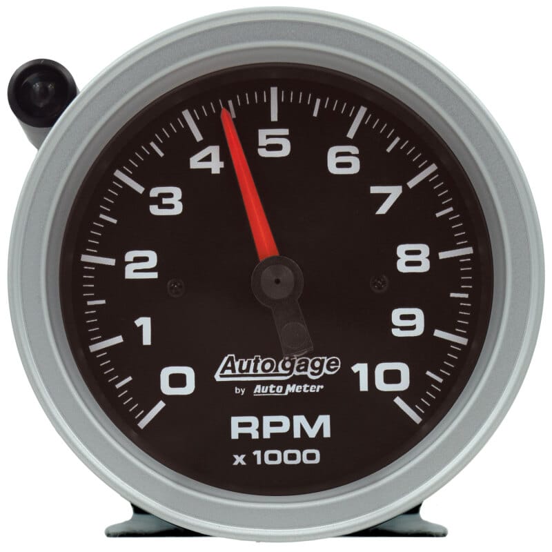 AutoMeter — AutoMeter Tachometer Gauge 10K RPM 3 3/4in Pedestal w/Ext. Shift-Light - Black Dial/Black Case