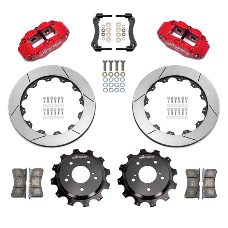 Wilwood — Wilwood 89-02 Nissan Skyline Superlite 4R Rear BBK w/ 13.50in Diameter Slotted Rotor - Red