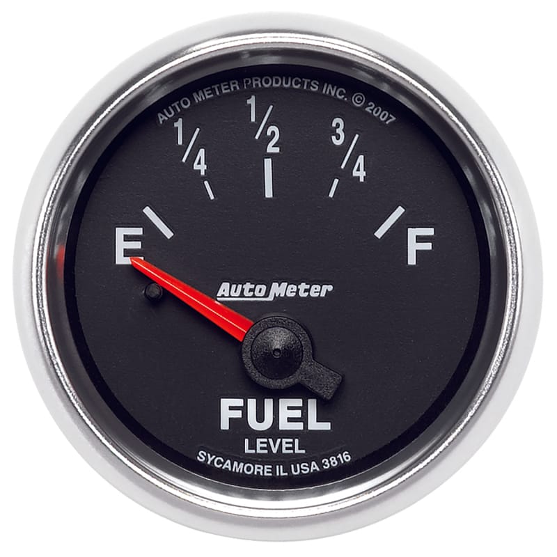 AutoMeter — AutoMeter Gauge Fuel Level 2-1/16in. 240 Ohm(e) to 33 Ohm(f) Elec Gs
2-1/16" FUEL LEVEL,
