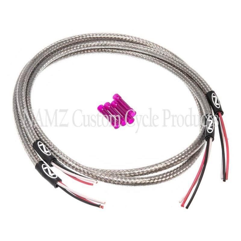NAMZ — NAMZ Turn Signal Harness 36in. (SS Braided & Clear Coated - For Switch Housing Mounted Signals)