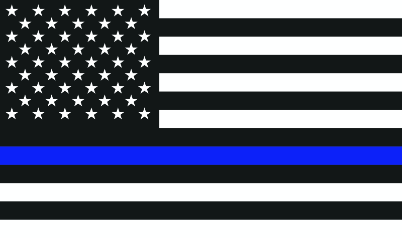 DragonFire Racing — Whip Flag, Back the Blue, Double-Sided Print, 8.5 in. x 17 in., White/Black/Blue