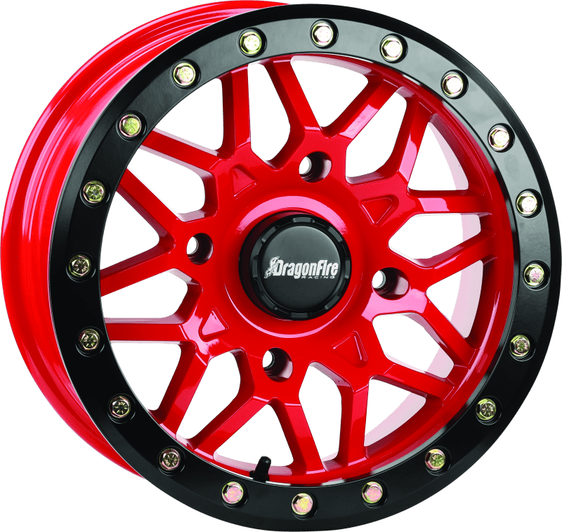 DragonFire Racing — Typhon Wheel, 15X7 4/156, 5+2, +10 mm., Machined, Red
