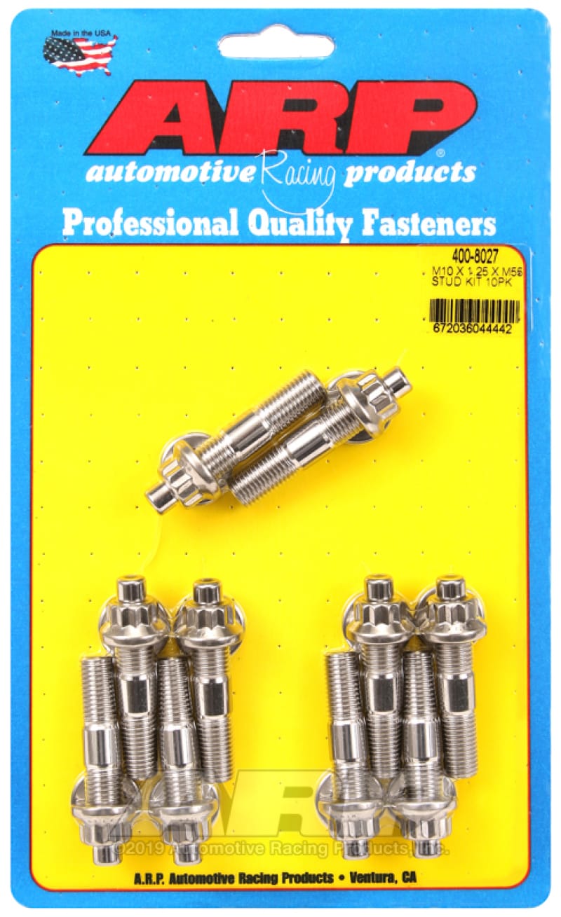 ARP — ARP M10 x 1.25 x 55mm Broached Stud Kit (10pcs)