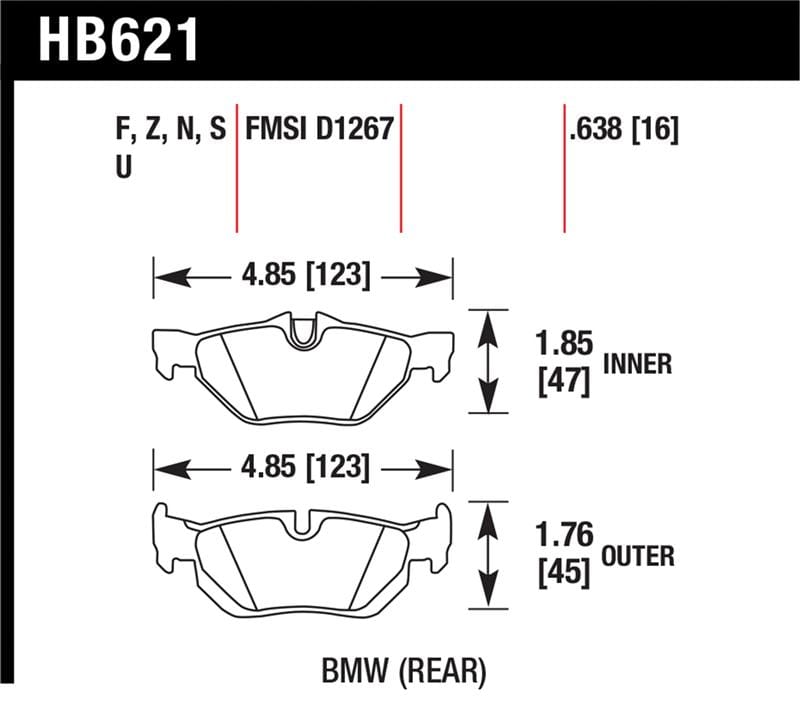Hawk Performance — Hawk 08-11 BMW 128i / 10 BMW 323i / 07-11 BMW 328i / 07-11 BMW 328XI DTC-70 Race Rear Brake Pads
Disc Brake Pad