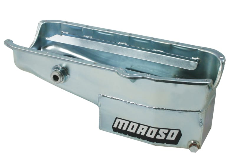 Moroso — Moroso Pre-80 Chevrolet Small Block (w/1in Inspection Bung) Wet Sump 7qt 7.5in Steel Oil Pan