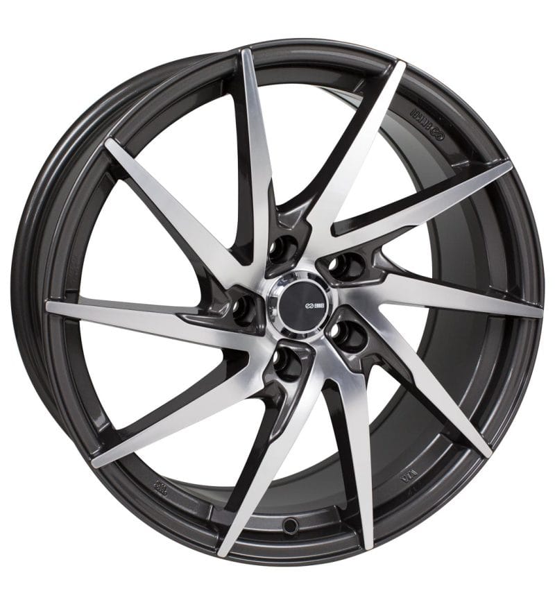 Enkei — Enkei PW10 18x8 5x114.3 50mm Offset 72.6mm Bore Gunmetal Wheel w/ Machined Spokes Wheel