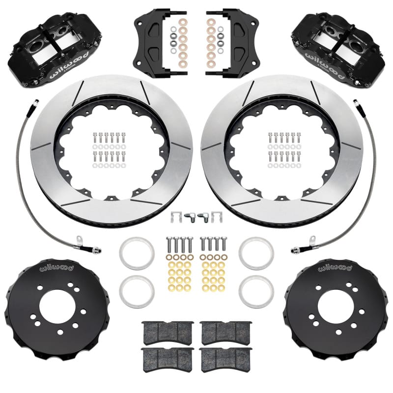 Wilwood — Wilwood 89-98 Nissan 240SX/89-94 Skyline/90-96 300ZX Superlite 6R Fr BBK w/ 14in SLT Rotors - Black