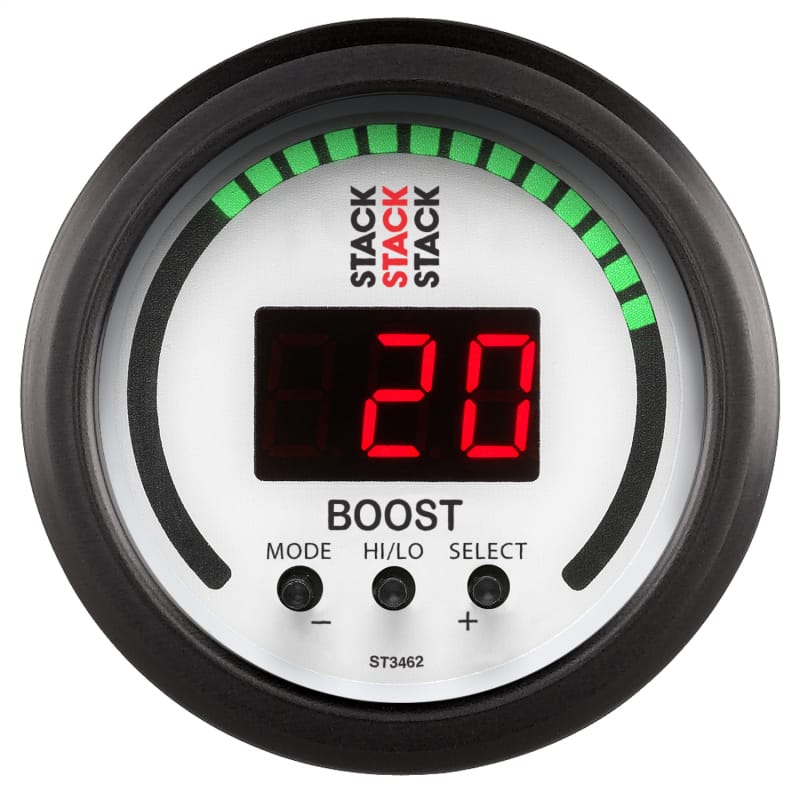 AutoMeter — Autometer Stack 52mm -1 to +2 Bar (-30INHG to +30 PSI) Boost Controller - White
Boost Cntrl Wht 3Bar