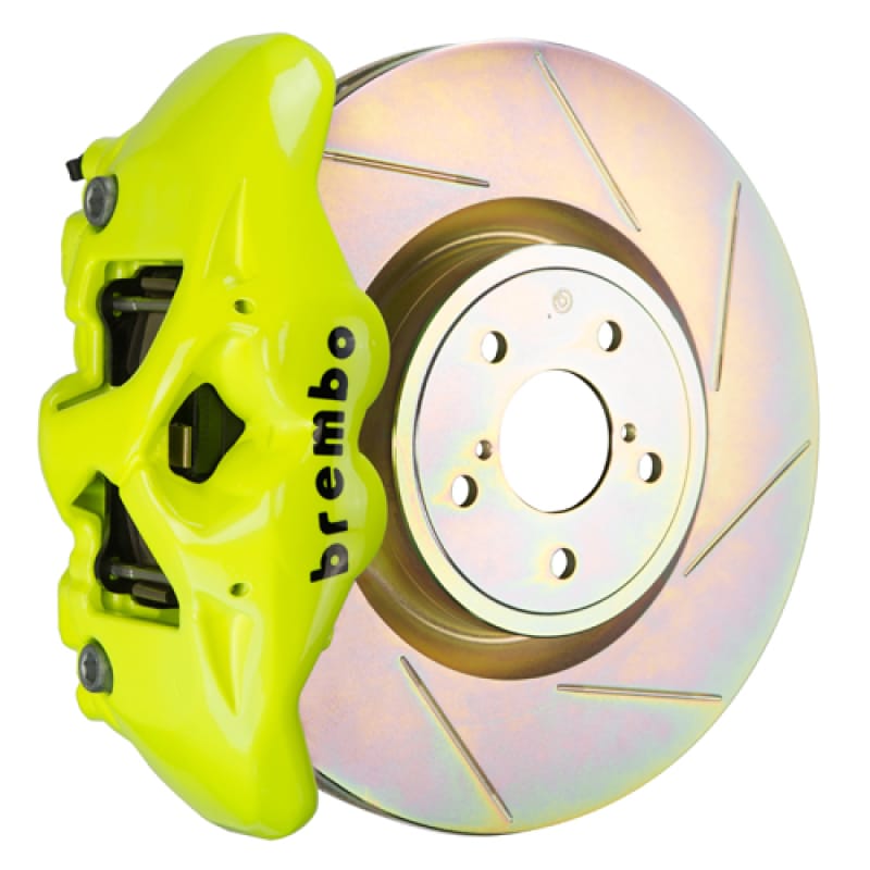 Brembo — Brembo 02-07 Impreza/WRX/08-14 WRX Fr GT BBK 4Pist Cast 326 x30 1pc Rotor Slot Type1-Fluo. Yellow