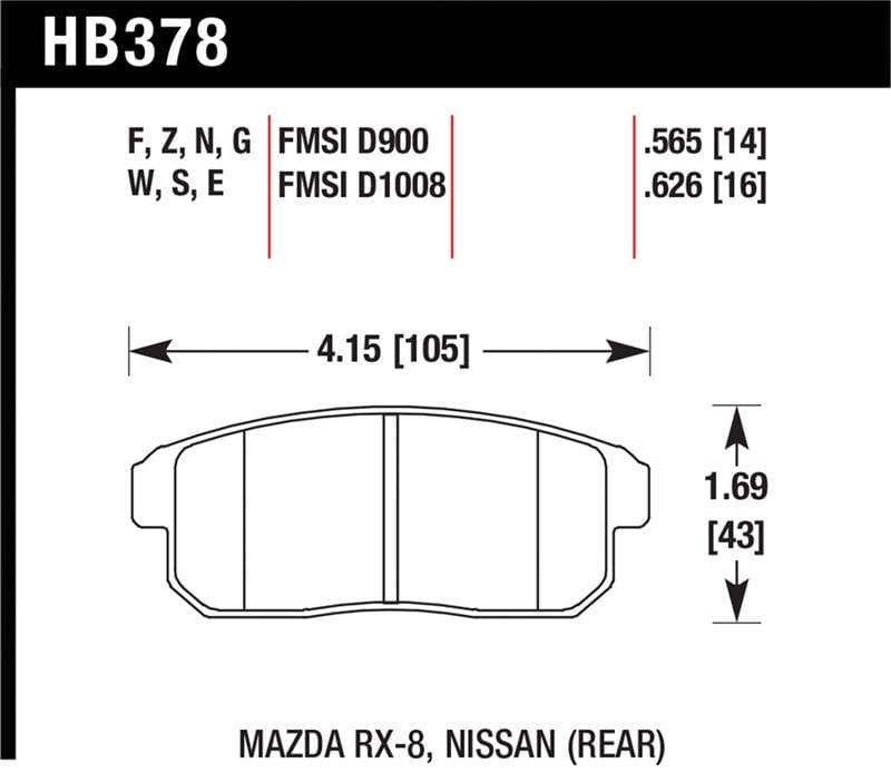 Hawk Performance — Hawk 03-07 RX8 HP+ Street Rear Brake Pads (D1008)
Disc Brake Pad