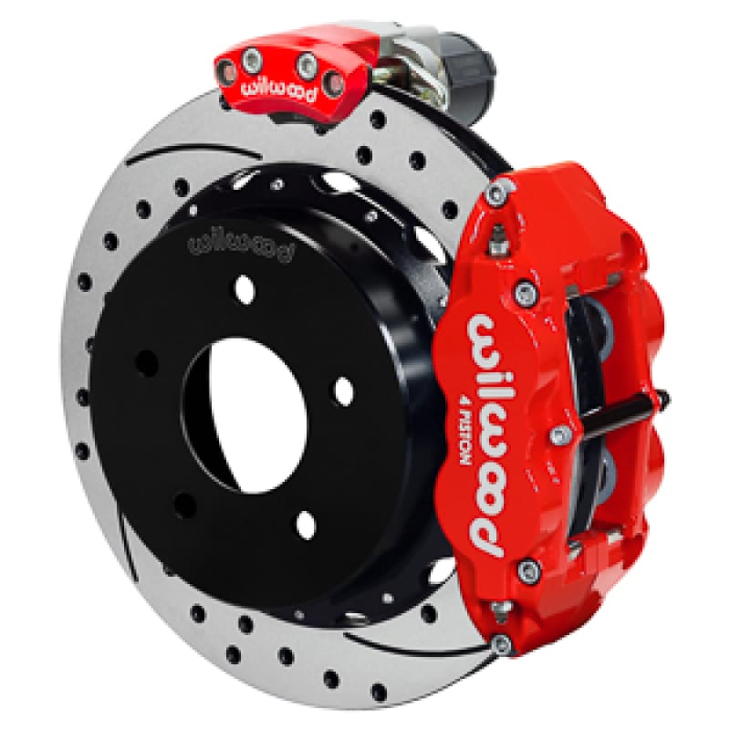 Wilwood — Wilwood 88-98 GM C1500 Superlite Rear Elec. Parking Brake Kit 12.88in SRP Rotor 3.25in Offset - Red