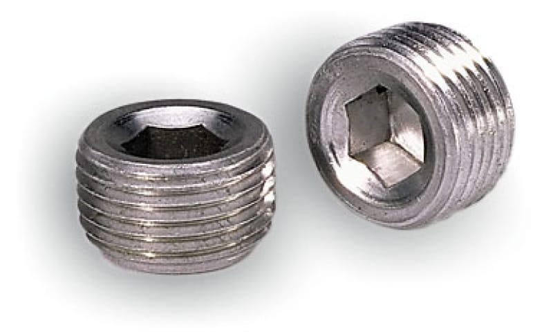 Moroso — Moroso Pipe Plugs - 3/8in NPT Thread - 3/8in Hex Socket Drive - Aluminum - 2 Pack