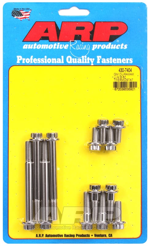 ARP — ARP GM Duramax LMM 6.6L 12PT SS (street) thermostat housing bolt kit