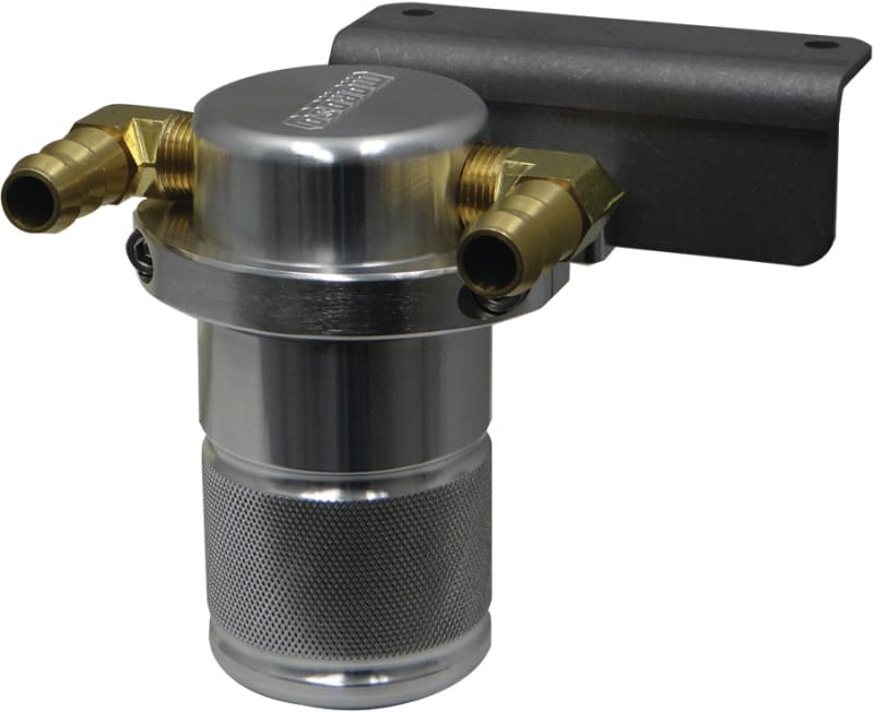 Moroso — Moroso 15-19 Dodge Charger/Challenger Hellcat Air/Oil Separator Catch Can - Small Body - Billet Alum
