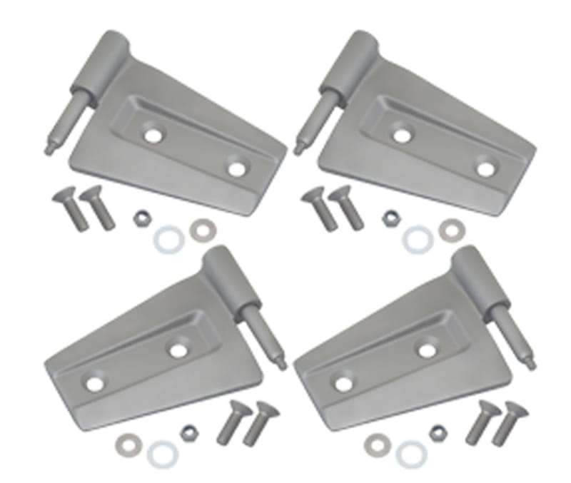 Kentrol — Kentrol 07-18 Jeep Wrangler JK Door Hinge Set 4 Pieces 2 Door Bare Grey
