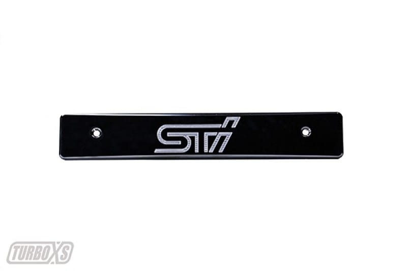 Turbo XS — Turbo XS 08-14 Subaru WRX/STi Billet Aluminum License Plate Delete Black Machined STi Logo
License Cover