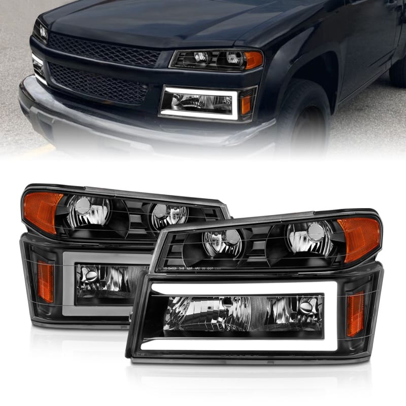 ANZO — ANZO 04-12 GM Colorado/Canyon/I-Series Crystal Headlights - w/ Light Bar Black Housing 4pcs
Head Light Set
HdLtSet