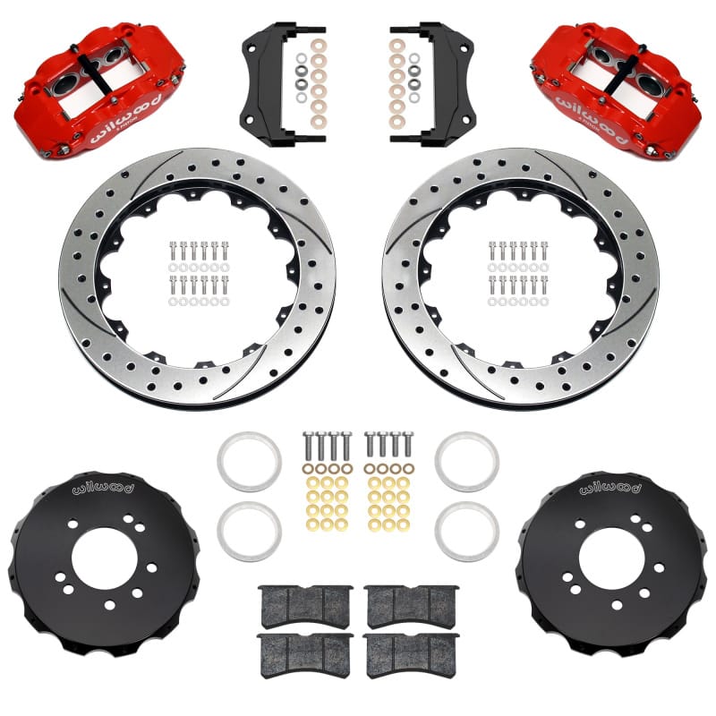 Wilwood — Wilwood 89-98 Nissan 240SX/89-94 Skyline/90-96 300ZX Superlite 6R Fr BBK w/ 12.88in D/S Rotors - Red