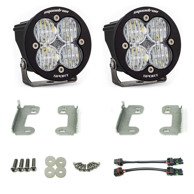 Baja Designs — Baja Designs 07-09 Wrangler JK w/OE Bumper Squadron R Sport Fog Pocket Kit - Clear