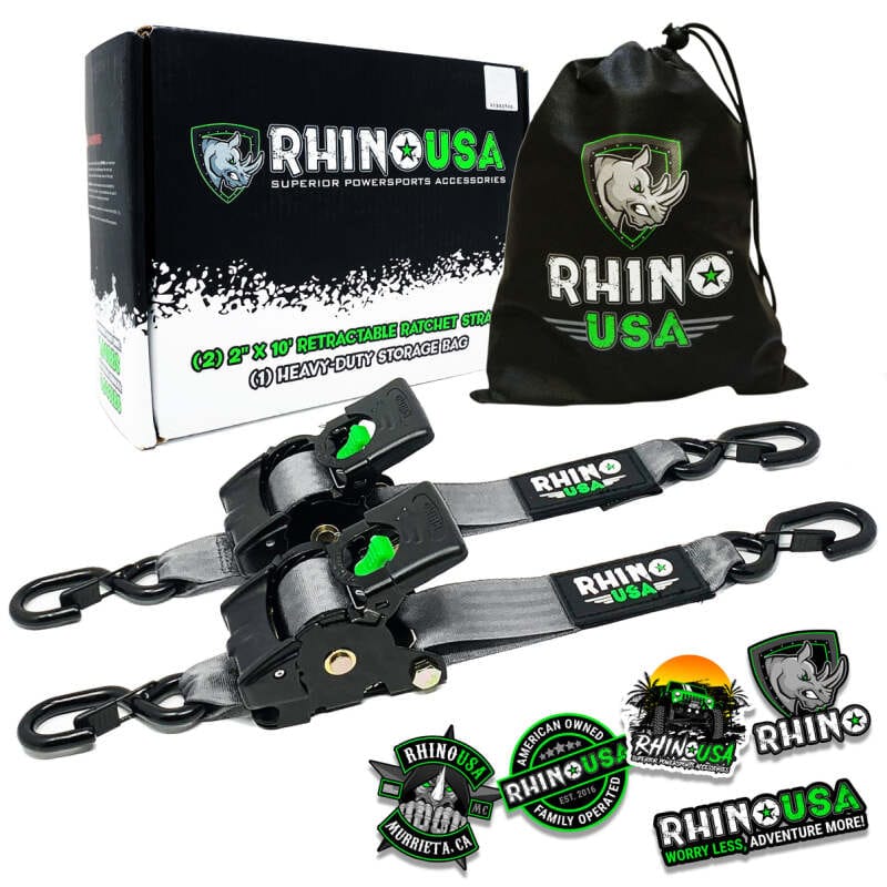 Rhino USA — Rhino USA Retractable Ratchet Straps (2Pk 2Inx10Ft) Gray
Tie Strap