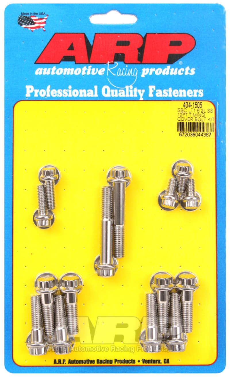 ARP — ARP Small Block Chevy LT1 6.2L 12pt Timing Cover Bolt Kit - Stainless Steel