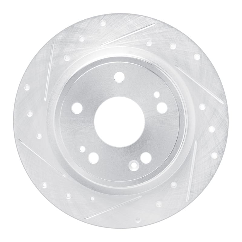R1 Concepts — R1 22-25 Acura Integra Rear Left Drilled & Slotted Silver Brake Rotor