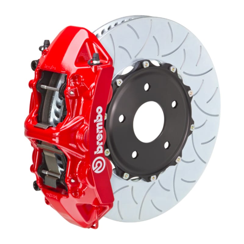 Brembo — Brembo 02-21 WRX Front GT BBK 6 Piston Cast 350x34 2pc Rotor Slotted Type3-Red