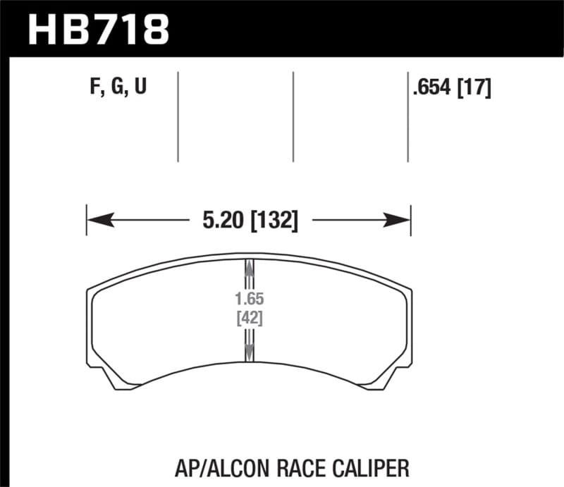 Hawk Performance — Hawk DTC-60 AP Racing/Alcon HB110 w/42mm Rad Depth Racing Brake Pads
Disc Brake Pad