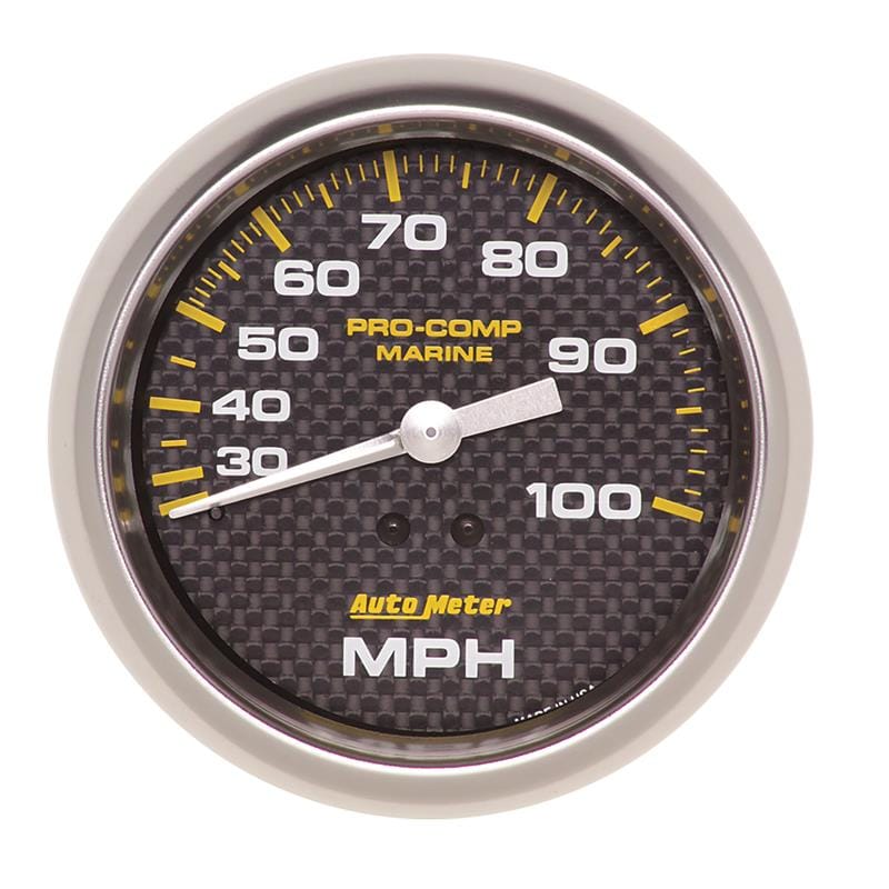 AutoMeter — Autometer Marine Carbon Fiber 3-3/8in 100 MPH Mechanical Speedometer Gauge
3.4" SPD MEC 100 MCF