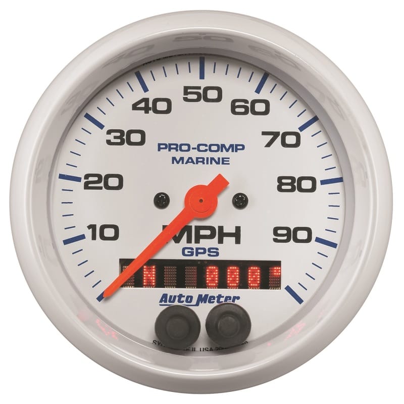 AutoMeter — Autometer Gauge GPS Speedometer 3-3/8in 100 MPH Marine White Gauge
3.4" SPD GPS 100 MW