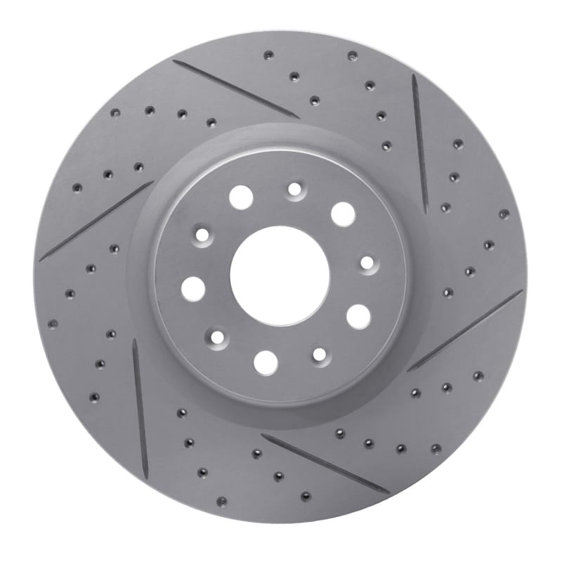 R1 Concepts — R1 14-25 Cadillac Ct5 Front Right Drilled & Slotted Geo-Carbon Rotor