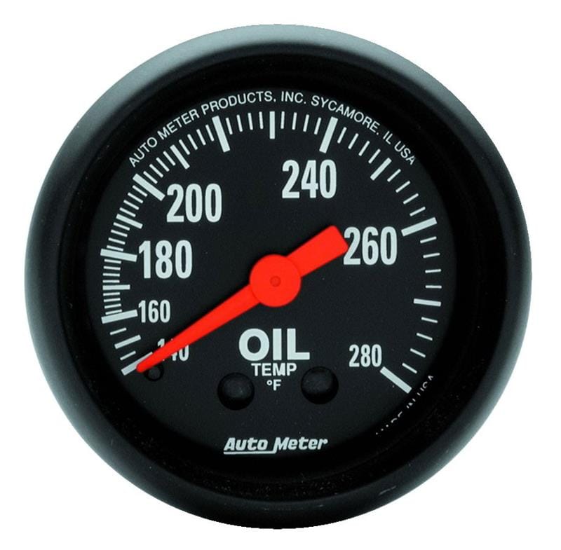 AutoMeter — Autometer Z Series 2-1/16in 140-280 Degrees F Mechanical Oil Temperature Gauge
GA 2" OT 280F M Z