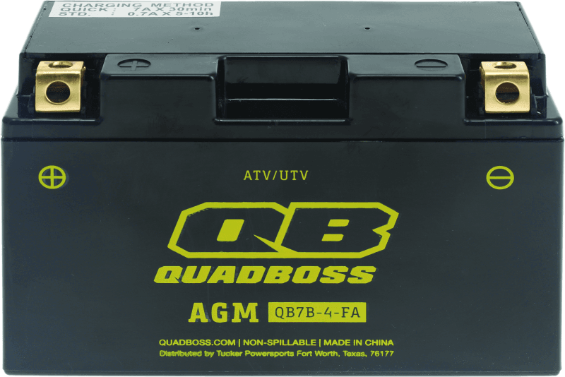 QuadBoss — Maintenance-Free AGM Battery, HT7B-4-FA-QB, 6Ah, 12V