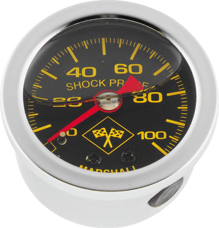 Bikers Choice — Marshall Liquid Filled Shock Proof Gauge Stainless Silver Bezel with Midnight Series Face Style