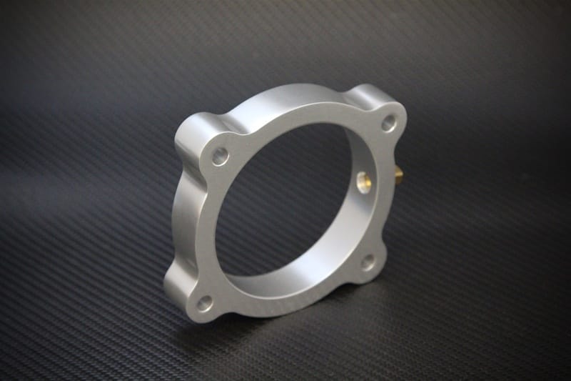 Torque Solution — Torque Solution Throttle Body Spacer (Silver): Hyundai Genesis V6 3.8L 2013+