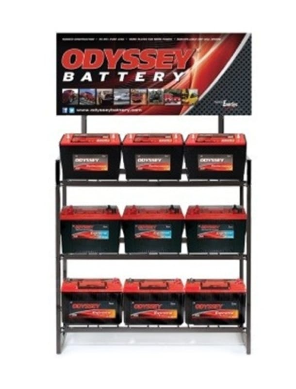 Odyssey Battery — Odyssey Battery 18-Battery Display Rack (3 Wide x 3 High x 2 Deep)