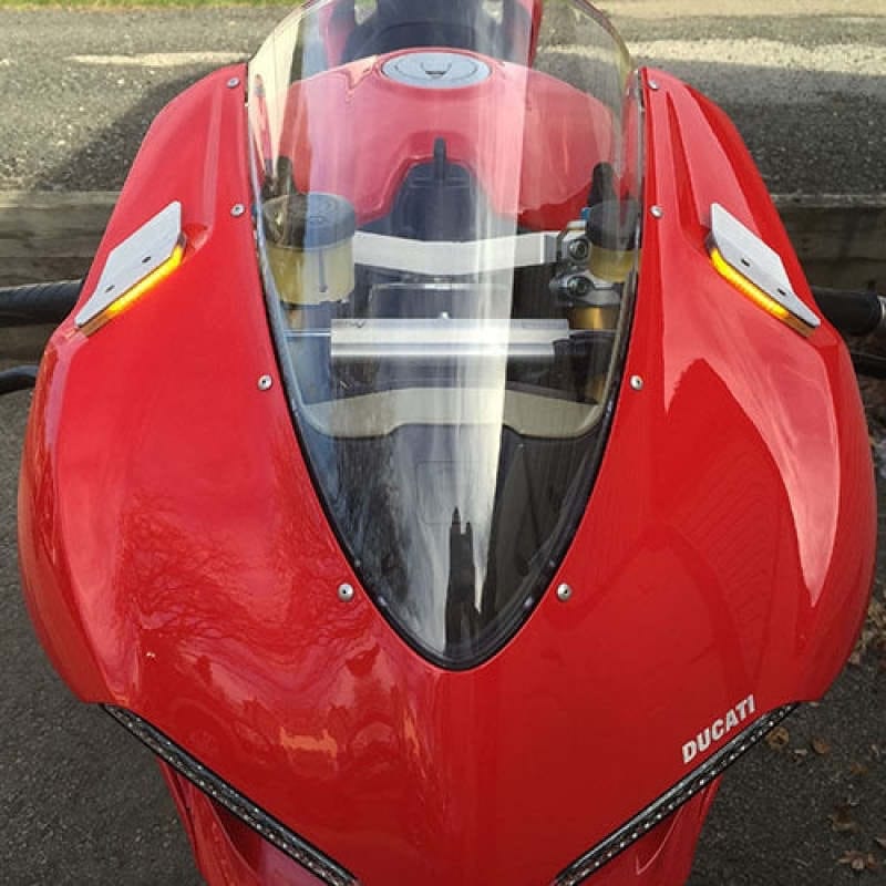 New Rage Cycles — New Rage Cycles 15-19 Ducati 1299 Panigale Mirror Block Off Turn Signals Brushed Aluminum