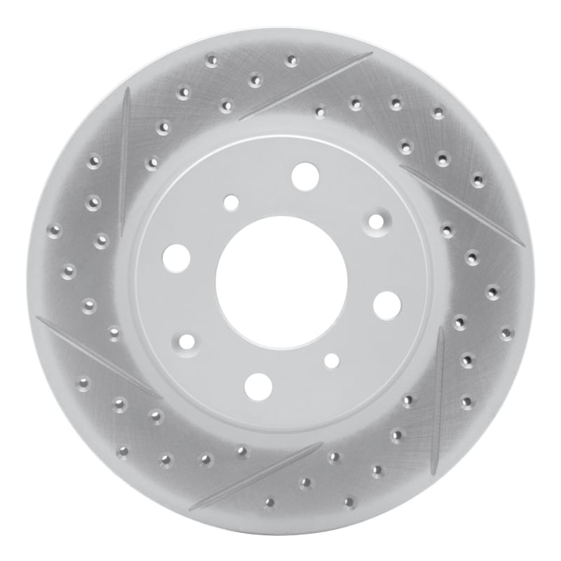 R1 Concepts — R1 90-00 Honda Civic Del Sol Front Left Drilled & Slotted Geo-Carbon Rotor