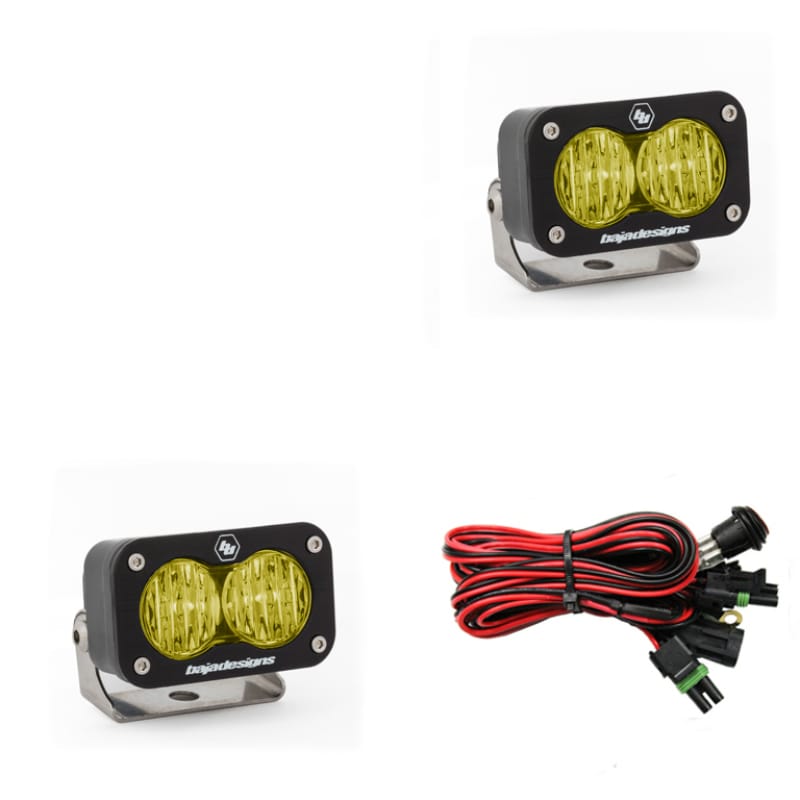 Baja Designs — Baja Designs S2 Sport Wide Cornering Pattern Pair LED Work Light - Amber