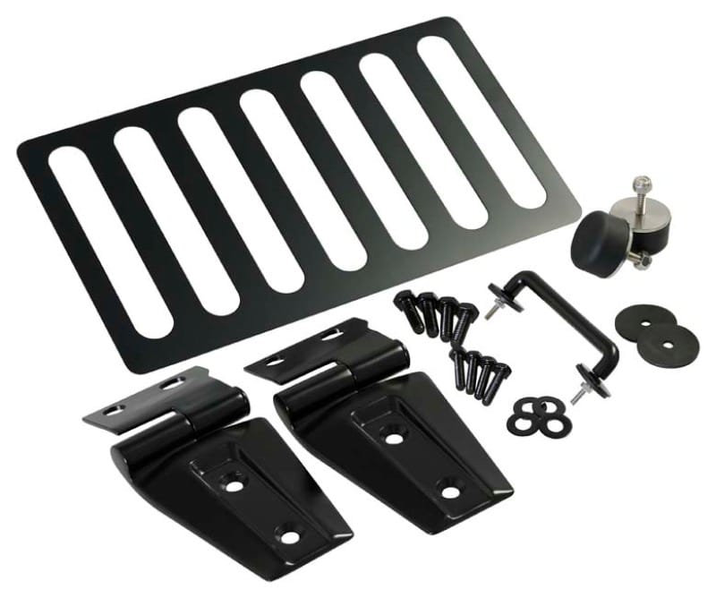 Kentrol — Kentrol 07-18 Jeep Wrangler JK Hood Kit Without Hood Catch - Powdercoat Black