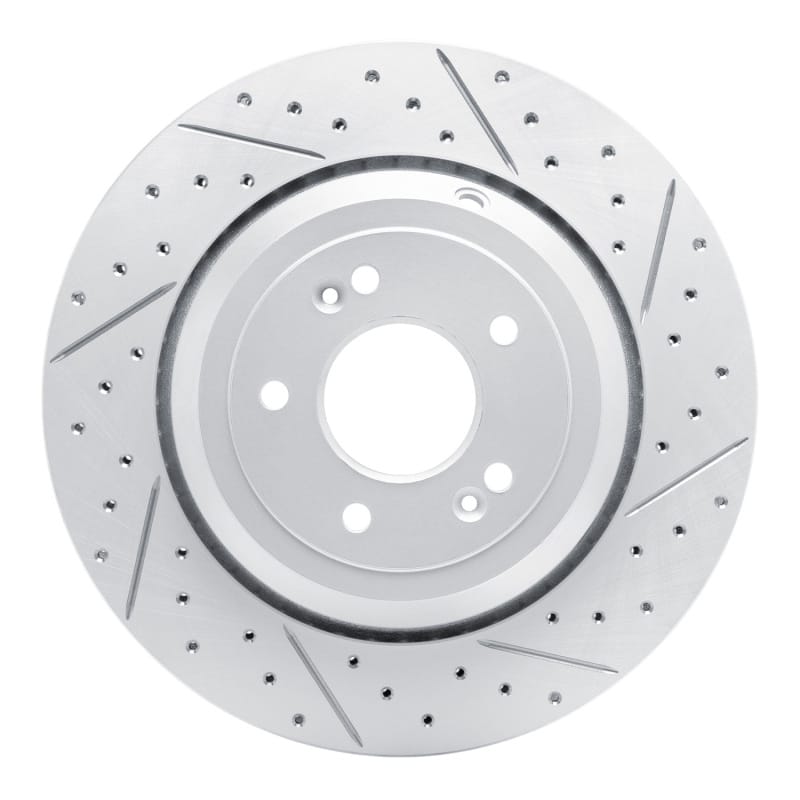 R1 Concepts — R1 17-19 Genesis G90 Rear Right Drilled & Slotted Geo-Carbon Rotor