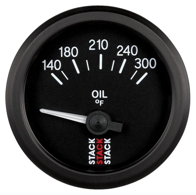 AutoMeter — Autometer Stack 52mm 140-300 Deg F 1/8in NPTF Electric Oil Temp Gauge - Black
Ga OilT Elec Bk 300F